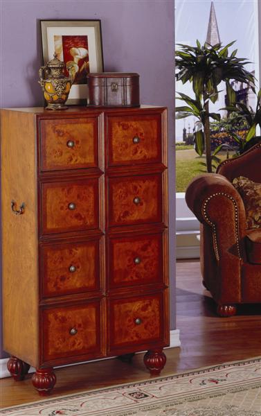 Fairfax Home Furnishings Eight Drawer Burl Chest