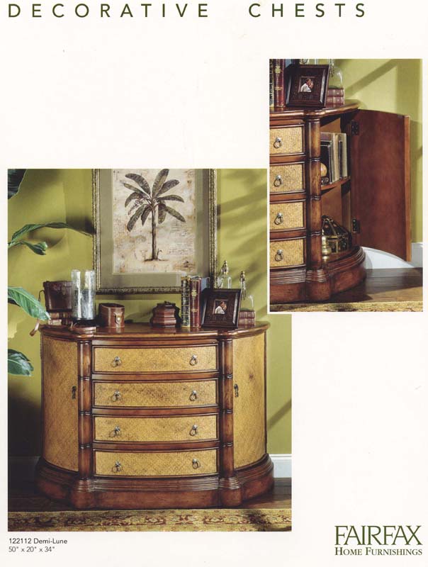 Fairfax Home Furnishings Four Drawer Demilune Accent Chest