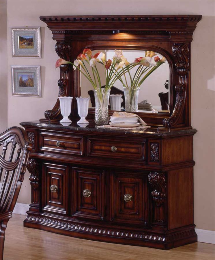 Fairmont Designs Estates II Marble Top Sideboard with Optional Matching Mirror - FREE Inside... by Fairmont Designs