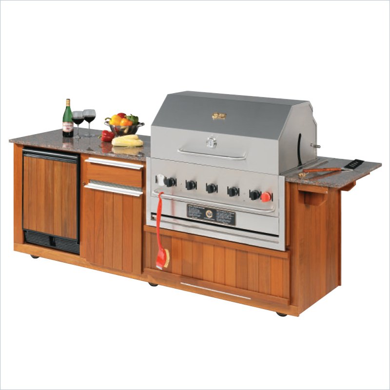 Crown Verity Island Grill IG 36 Mobile Outdoor Charbroiler with Refrigerator by Crown Verity