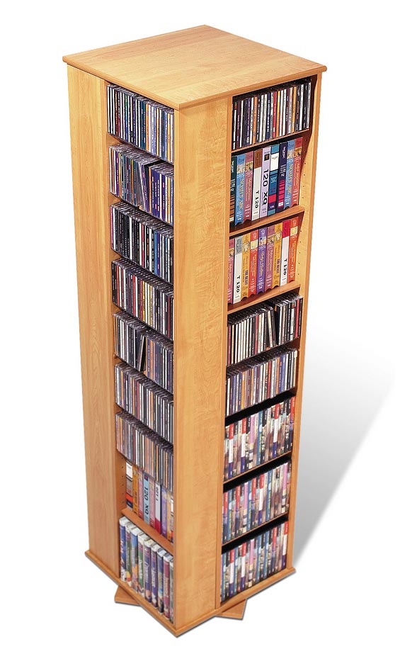 Prepac Four Sided Spinner Holds 1060 CDs Media Storage