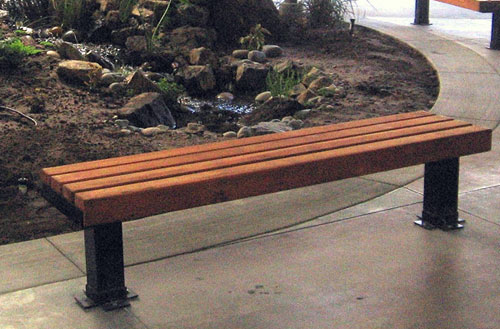 Forever Redwood 6 Foot Backless Veterans Memorial Bench
