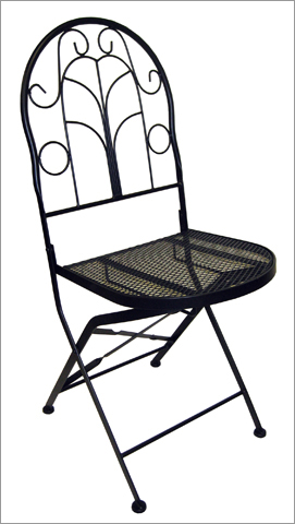 Pangaea Home and Garden Folding Chair Oval Seat Flower Top Set of 2