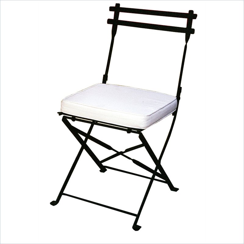 Pangaea Home and Garden Folding Iron Dining Chair with Cushion