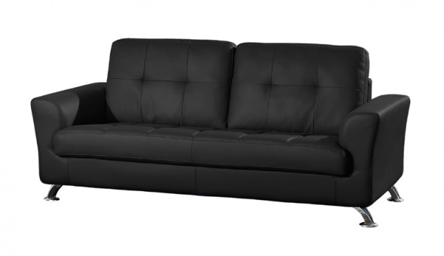 Global Furniture Black Bonded Leather Sofa