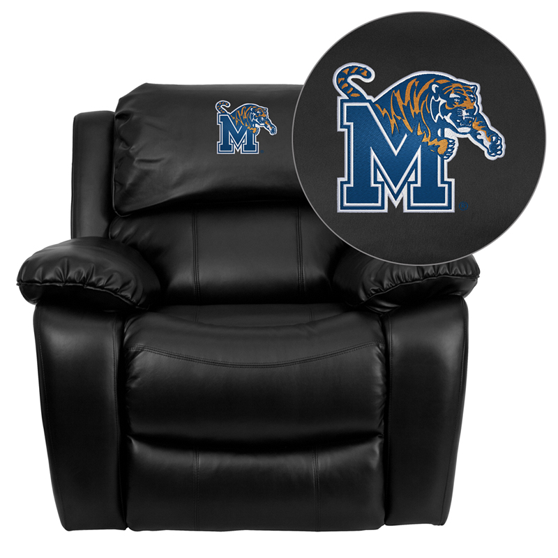 Flash Furniture Memphis Tigers Embroidered Black Leather Rocker Recliner