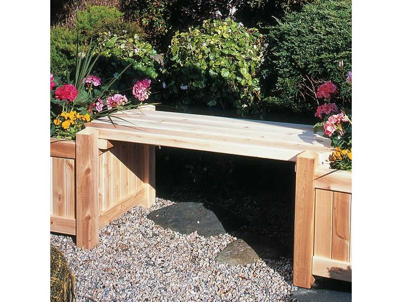 Rustic Natural Cedar Furniture Planter Bench Planter Boxes Included