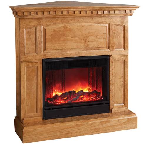 Real Flame Heritage Corner in Oak Finish Electric Fireplace
