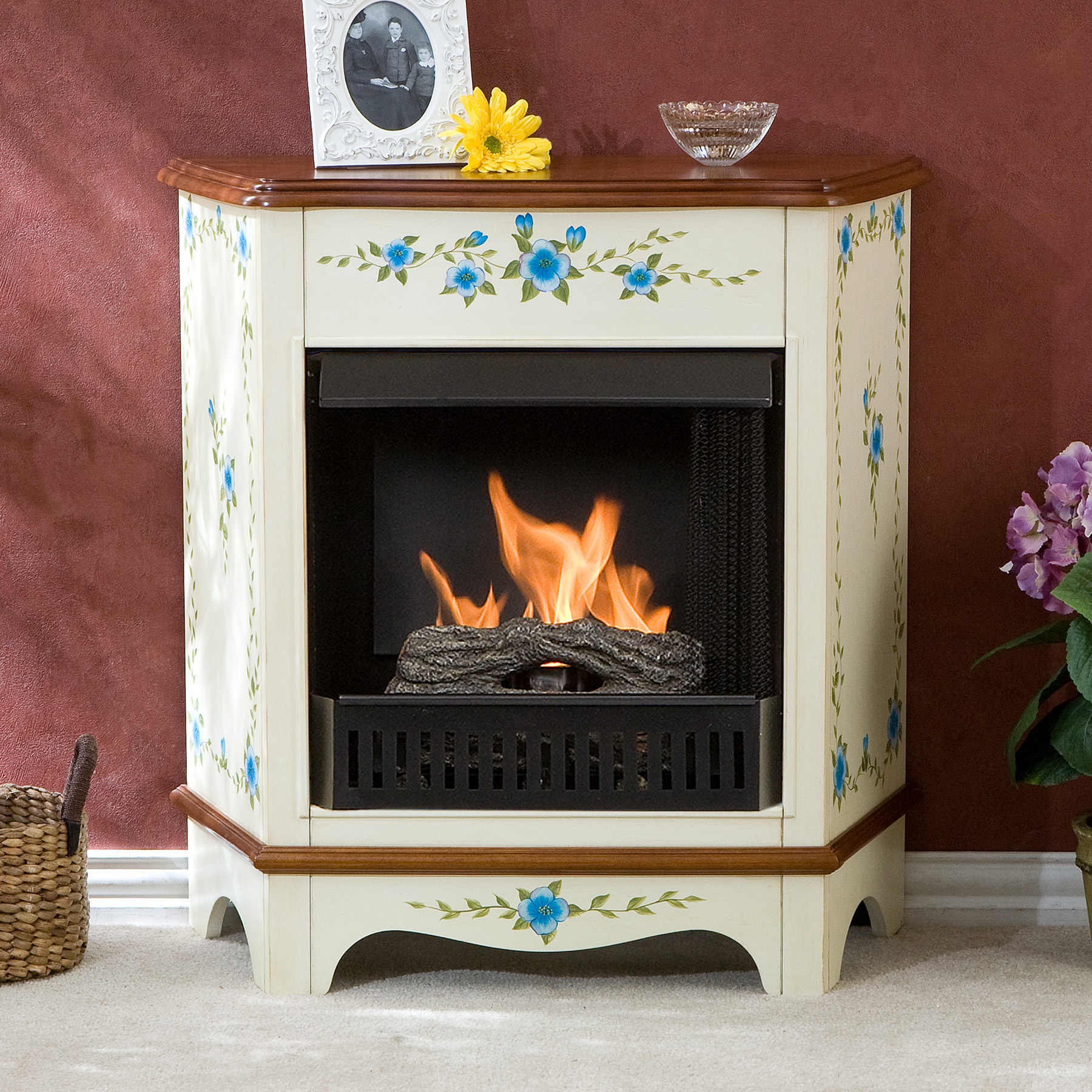 SEI Allegheny Hand Painted Petite Gel Fuel Fireplace