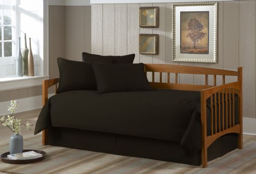 Southern Textiles Paramount Solid Black Twin 5 piece Daybed Ensemble