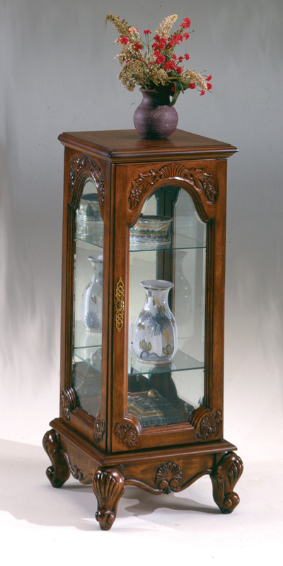 Bernards Furniture Carved Pedestal Curio Cabinet - FREE Inside Delivery! by Bernards Furniture