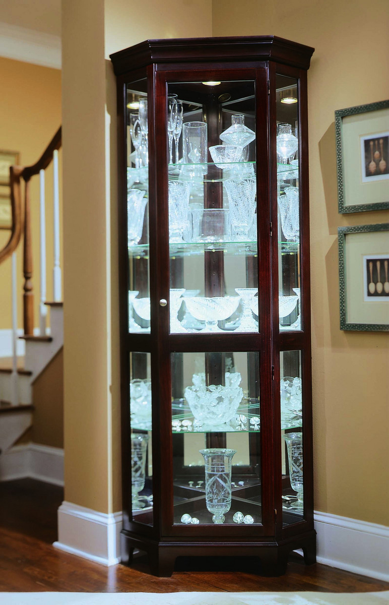 Pulaski Chocolate Cherry Corner Cabinet