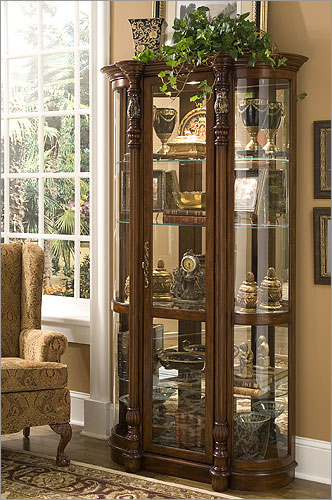 Pulaski 21020 Dorchester Curved End Curio Cabinet