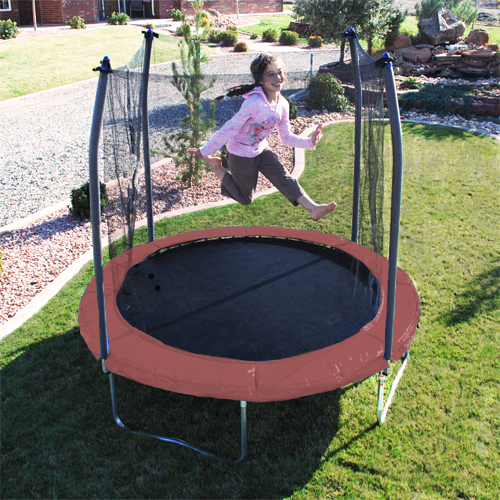 skywalker trampolines 8 ft round trampoline and enclosure red trampoline 0 0 Skywalker Trampolines 8 Ft Round Red Trampoline and Enclosure   New Model!