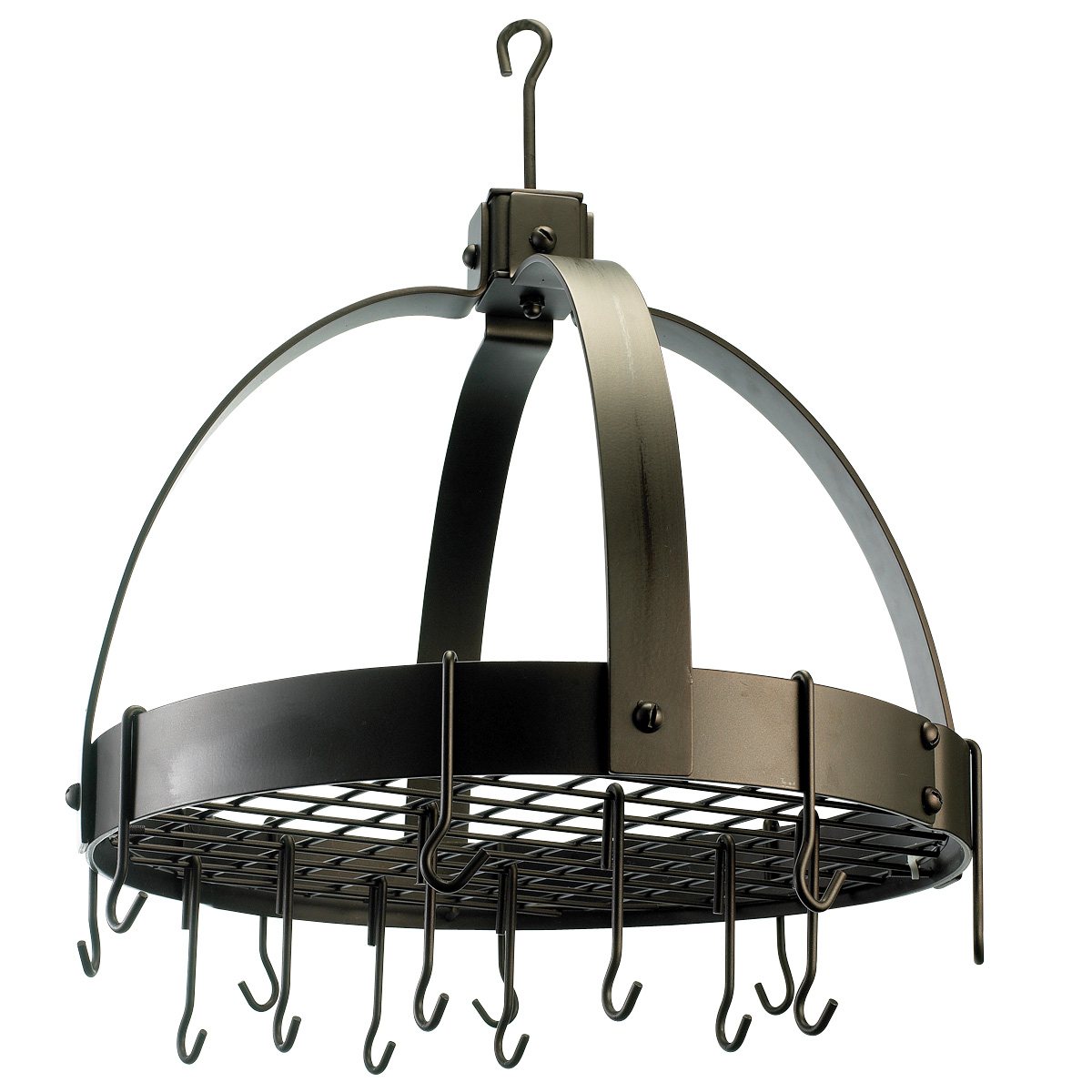 Old Dutch International Dome Oiled Bronze Pot Rack With Grid & 16 Hooks