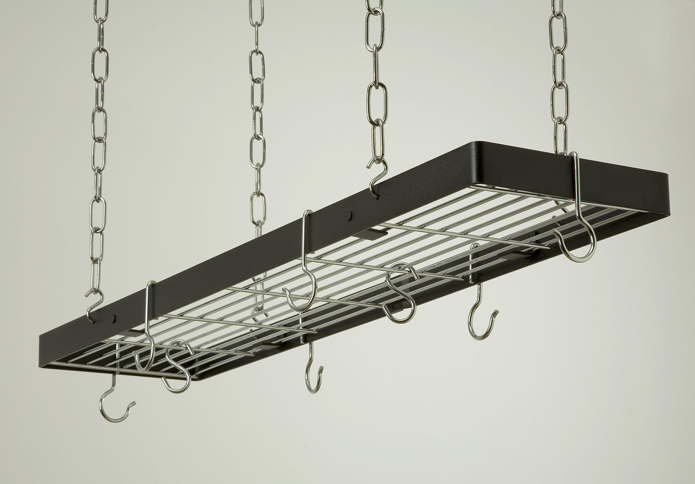 Rogar 35\ x 8.5\ Hanging Rectangle Pot Rack (With Grid)
