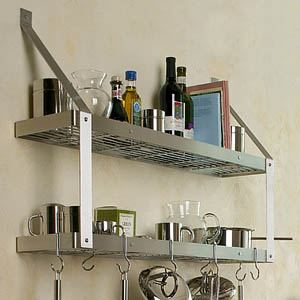 Rogar Double Bookshelf Pot Rack (With 2 Grids)