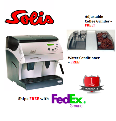 Solis Master 5000 Digital Super Automatic Espresso Machine with Coffee Grinder and Water... by Solis