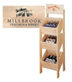 Wine Cellar Innovations Country Pine Triple Bin Display Wine Rack