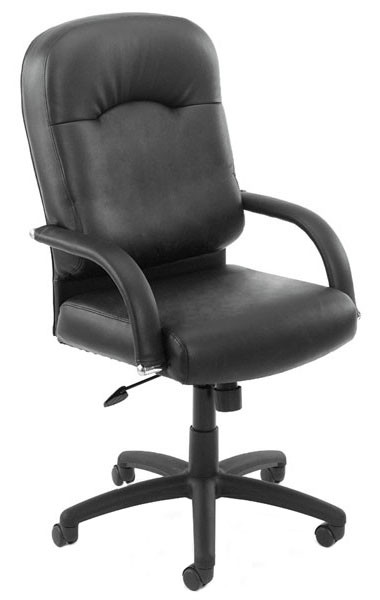Boss Chair Black Caressoft High Back Executive Chair with Padded Arms - Fast FREE FedEx... by Boss Chair