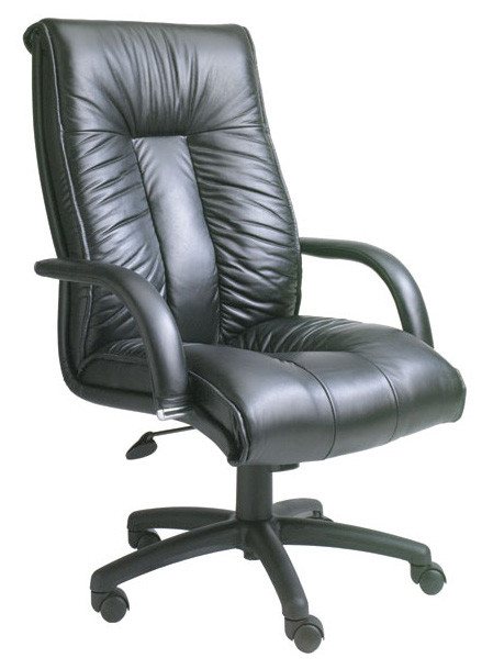 Boss Chair Black Italian Leather High Back Executive Chair - Fast FREE FedEx Shipping! by Boss Chair
